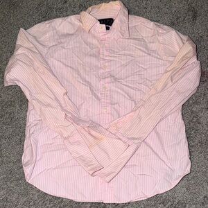 Ralph Lauren Women’s Pink Striped Button Down Shirt